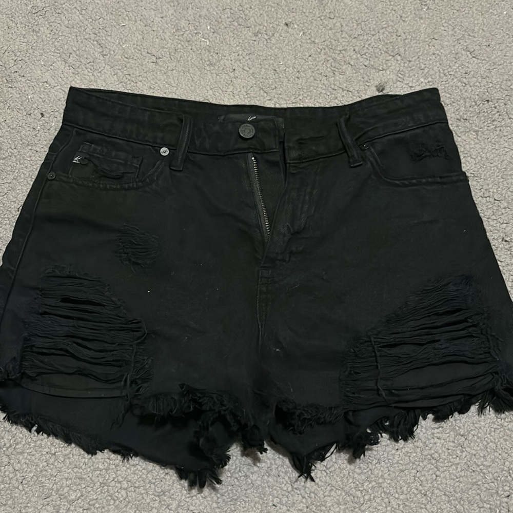KanCan Black Distressed Jean Shorts
